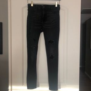 4/$25 Charcoal high-waisted ripped skinny jeans